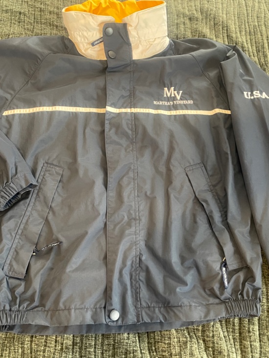 Beacon Point Jackets & Blazers - Navy Windbreaker with Cream Trim